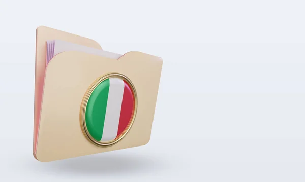 Složka Itálie Vlajka Vykreslování Levý Pohled — Stock fotografie