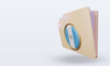 3d dizin Guatemala bayrak görüntüleme sağ görünüm