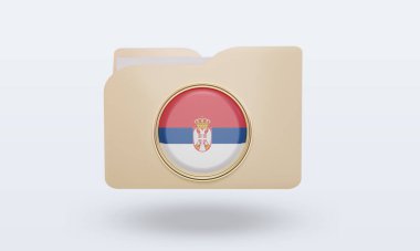 3d klasör Sırbistan bayrağı ön görünüm oluşturuyor