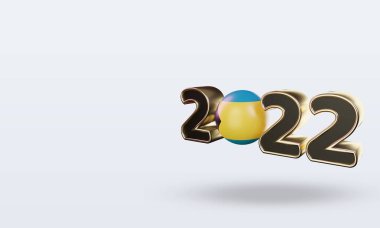 3D metin 2022 Bahama bayrağı görüntüleme sağ görünüm