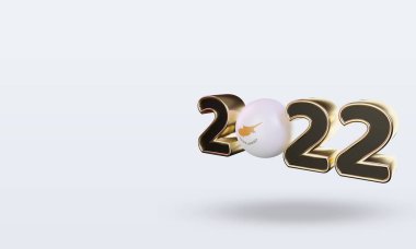 3d metin 2022 Kıbrıs bayrağı sağ görünüm