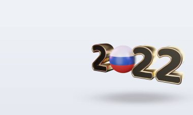 3D metin 2022 Rus bayrağı sağ görünüm