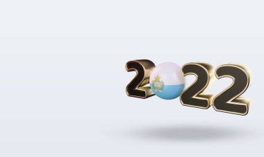 3D metin 2022 San Marino bayrağı sağ görünüm