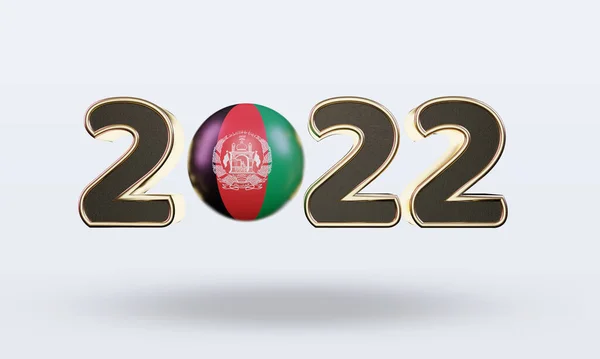 Testo 2022 Afghanistan Bandiera Rendering Vista Frontale — Foto Stock