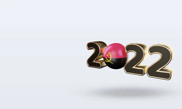Tekst Flaga 2022 Angola Renderowania Prawy Widok — Zdjęcie stockowe