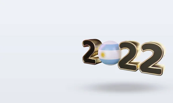 Texto 2022 Argentina Bandeira Renderização Vista Direita — Fotografia de Stock