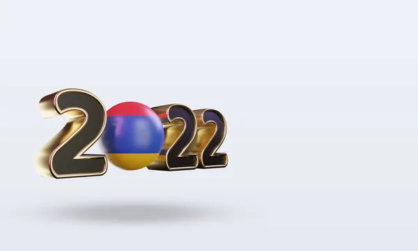 Text 2022 Armenia Flag Rendering Left View — 图库照片