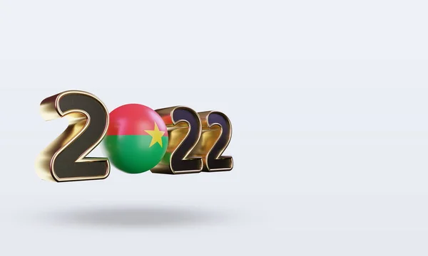 Texto 2022 Burkina Faso Bandeira Renderização Vista Esquerda — Fotografia de Stock