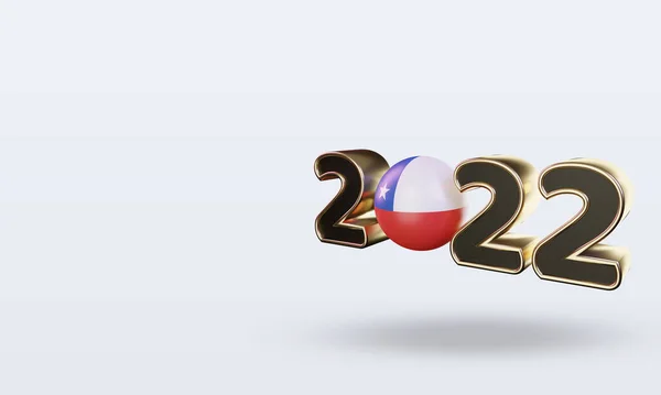 Tekst Flaga 2022 Chile Renderowania Właściwy Widok — Zdjęcie stockowe