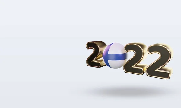 Tekst Flaga 2022 Finlandia Renderowania Prawy Widok — Zdjęcie stockowe