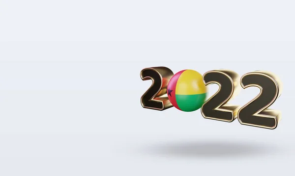 Texto 2022 Guiné Bandeira Renderização Vista Direita — Fotografia de Stock