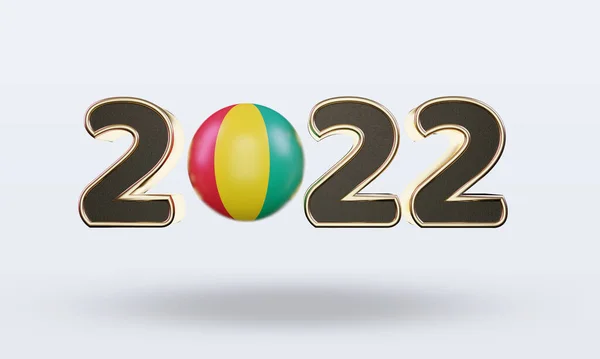 Testo 2022 Guinea Bissau Bandiera Rendering Vista Frontale — Foto Stock