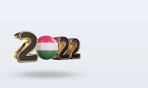 Text 2022 Hungary Flag Rendering Left View — Stock Photo, Image