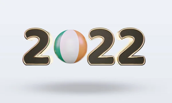 Text 2022 Ireland Flag Rendering Front View — Foto Stock