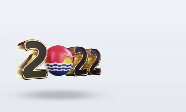 Text 2022 Kiribati Flag Rendering Left View — Stock Photo, Image