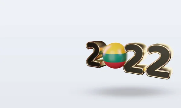 Κείμενο 2022 Λιθουανία Σημαία Καθιστώντας Σωστή Προβολή — Φωτογραφία Αρχείου