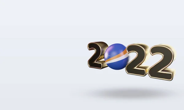 Texto 2022 Islas Marshall Bandera Representación Vista Derecha — Foto de Stock