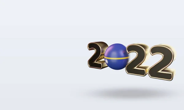 Tekst 2022 Nauru Vlag Weergave Rechts — Stockfoto