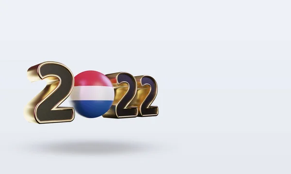 Testo 2022 Paesi Bassi Bandiera Rendering Vista Sinistra — Foto Stock