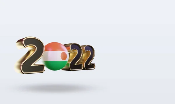 Text 2022 Niger Flag Rendering Left View — Stock Photo, Image