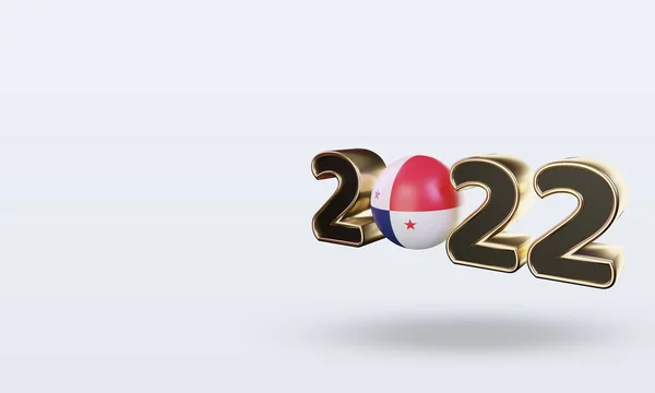 Texto 2022 Bandeira Panamá Renderização Visão Direita — Fotografia de Stock