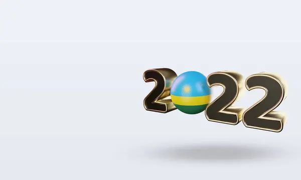 Text 2022 Rwanda Flag Rendering Right View — Foto Stock