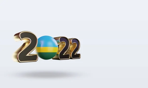 Text 2022 Rwanda Flag Rendering Left View —  Fotos de Stock