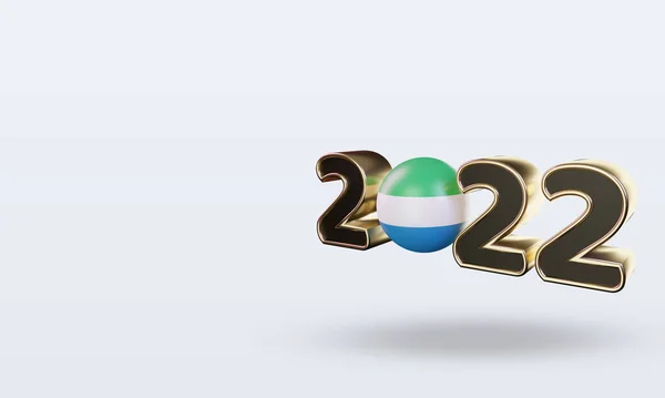 Text 2022 Sierra Leone Flag Rendering Right View — 图库照片