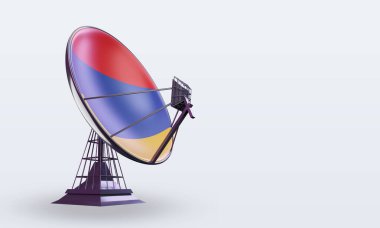 3D uydu Ermenistan bayrağı sol görüşü yansıtıyor