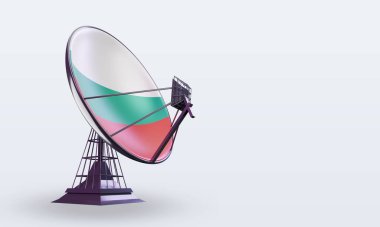 3d uydu Bulgaristan bayrağı sol görüşü yansıtıyor