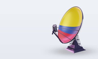3D uydu Kolombiya bayrağı sağ görüşü yansıtıyor