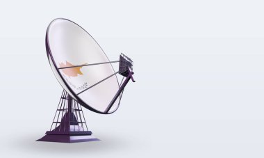 3d uydu Kıbrıs bayrağı sol görünüm veriyor