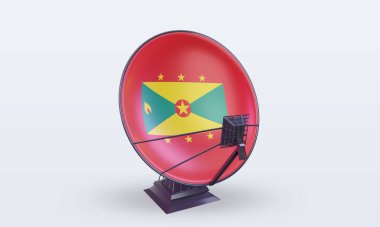 3d uydu Grenada bayrağı görüntüleme öngörünümü