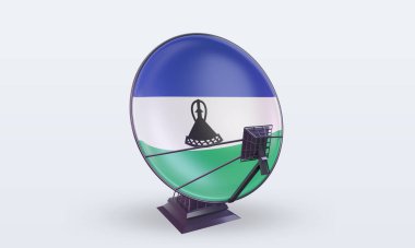 3d uydu Lesotho bayrağı ön görünüm oluşturma