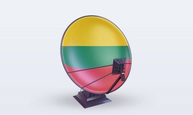 3d uydu Litvanya bayrağı ön görünüm oluşturma