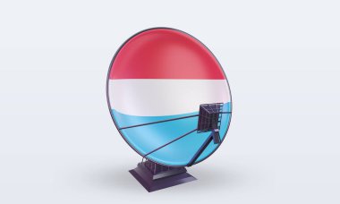 3d uydu Lüksemburg bayrağı görüntüleme öngörünümü