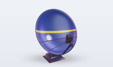 3d uydu Nauru bayrağı ön görünümü görüntülüyor