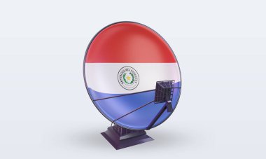 3d uydu Paraguay bayrağı görüntüleme öngörünümü