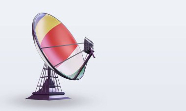 3d uydu Seyşeller bayrağı sol görünümü yansıtıyor