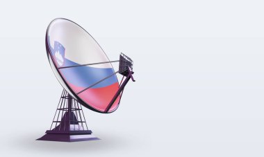 3d uydu Slovenya bayrağı sol görüşü yansıtıyor