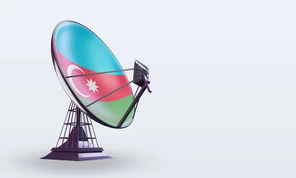 Satellite Azerbaijan Flag Rendering Left View — Foto Stock