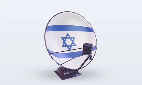 Satélite Bandera Israel Representación Vista Frontal — Foto de Stock