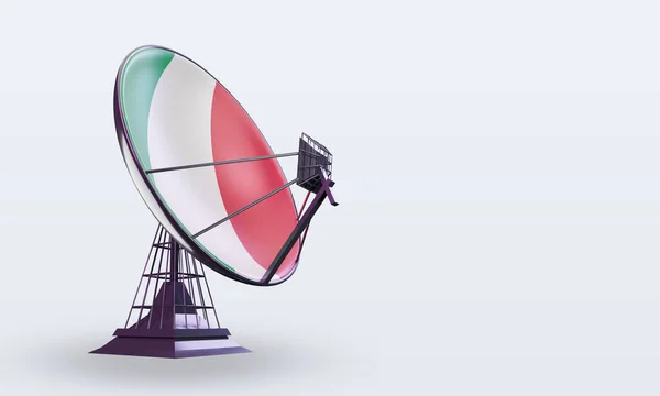 Satelita Włochy Flaga Renderowania Lewy Widok — Zdjęcie stockowe