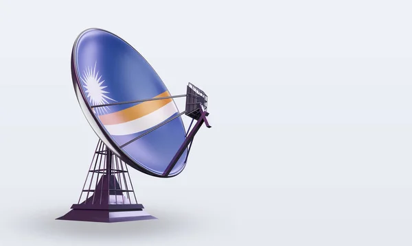 Satellite Marshall Islands Flag Rendering Left View — 图库照片