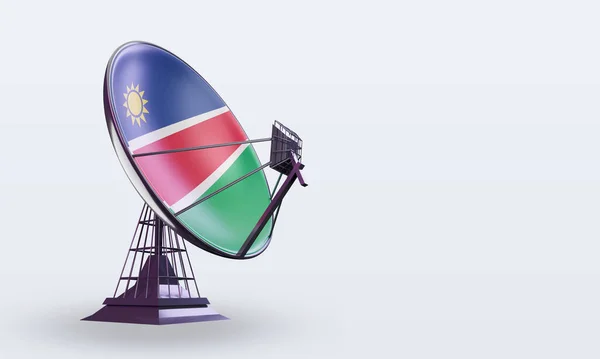 Satellite Namibia Flag Rendering Left View — стокове фото