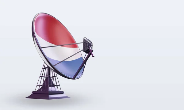 Uydu Hollanda Bayrağı Sol Görüşü Yansıtıyor — Stok fotoğraf