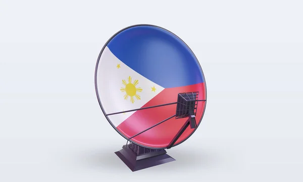 Satellite Philippines Flag Rendering Front View — Stock Photo, Image