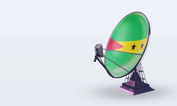 Satelliet Sao Tomé Principe Vlag Waardoor Rechts Uitzicht — Stockfoto