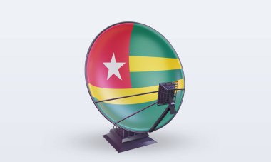 3D uydu Togo bayrağı görüntüleme ön görünümü