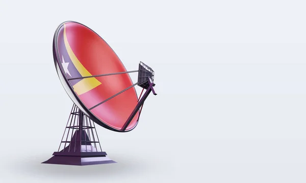 Satellite Timor Leste Flag Rendering Left View — Fotografia de Stock